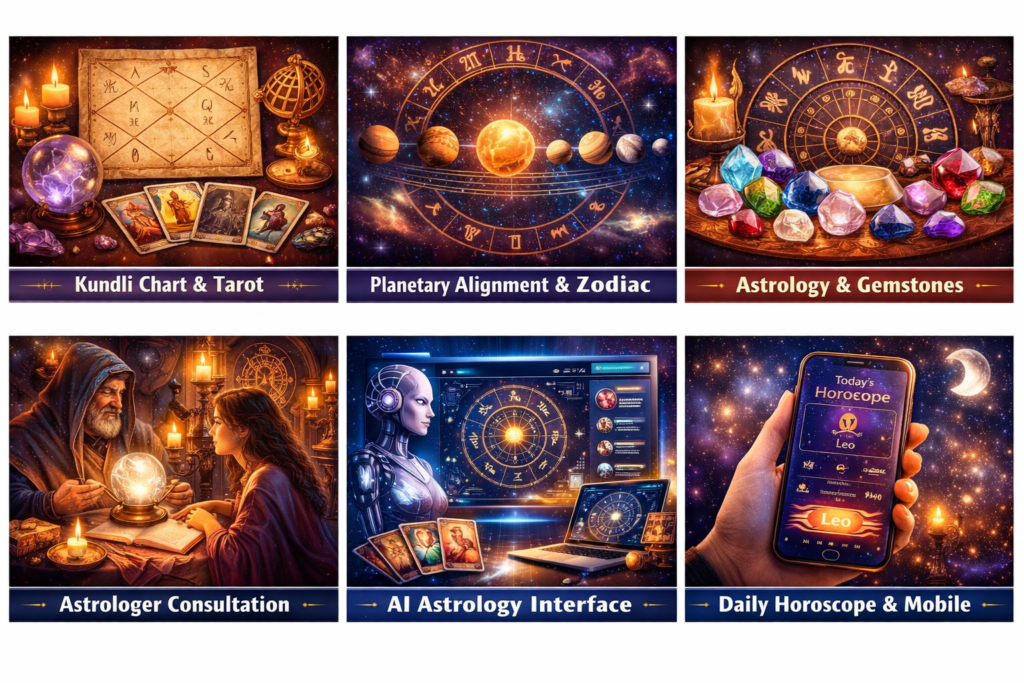 Get instant kundli reports with gemstone suggestions using AI astrology. AI-generated kundli chart with gemstone remedies and tarot cards.