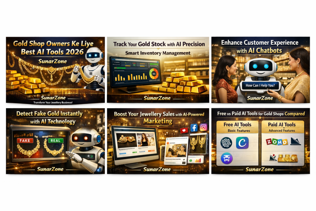 AI robot assisting customers in a jewellery shop.